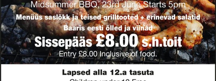 Midsummer BBQ at Leicester Estonian House